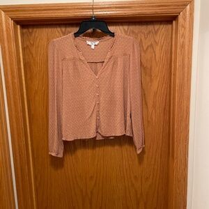 Hippie Rose textured 3/4 sleeve  shirt size large